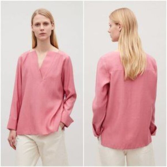 COS Turn-Up Cuffs Drape Blouse - Picture 1 of 7